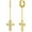 Gold, variant on Cross Hoop Earrings 925 Sterling Silver Dangle Cubic Zirconia Huggie Dangle Earrings Chain Dropping Cross Earrings Drop Earrings for Women Men