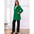 thumbnail image 4 of DARING DIVA Women's Winter Trench Stand Collar Pea Double Breasted Overcoat M Dark Green, 4 of 6