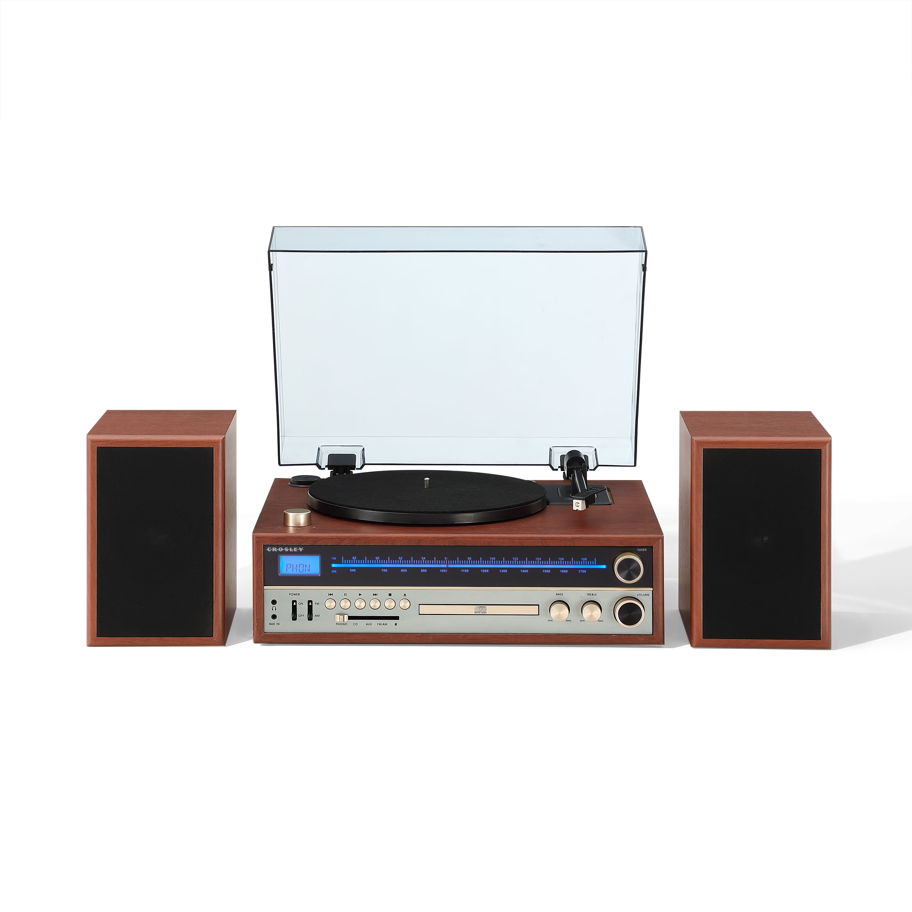 Jensen JMC-1250 BT 3-Speed Turntable with Bluetooth, 3 CD Jensen JMC-1250 BT 3-Speed Turntable with Bluetooth, 3 CD