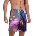 thumbnail image 2 of Sikiie Beautiful Flower Blue Bird Mens Pajama Shorts, Lightweight Lounge Pant with Pockets Soft Sleep Pj Shorts for Men3X-Large, 2 of 6