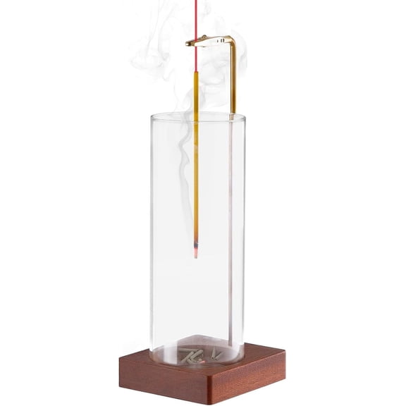 1 Pack Incense Holder for Sticks, Insence-Stick Holder Ash Catcher with Removable Glass [Anti-Ash Flying], Mess-Free Incense Burner Holder, Perfect for Meditation Yoga Relaxation, Home Decor
