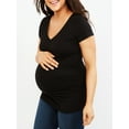 thumbnail image 3 of Motherhood Maternity V-Neck Side Ruched Maternity Tee, 3 of 3