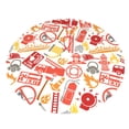 thumbnail image 3 of Kll 48" Christmas Tree Skirt Firefighter Icons Xmas Tree Skirts Mat For New Year Xmas Holiday Party Indoor Outdoor Home Decoration, 3 of 9