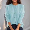 thumbnail image 5 of Womens Cropped Knit Cardigan Long Sleeve Button Up Top Breathable Fabric Sweater Jackets For Spring Fall Winter Outfits, 5 of 8