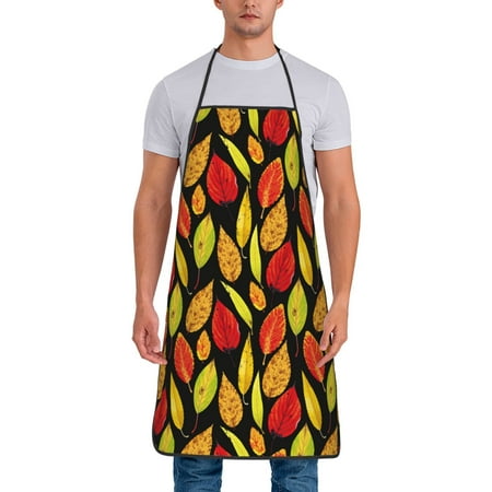 

Tideii Autumn With Leaves for Tie-up Apron Unisex Waterproof and Stain-Resistant Bib Apron for Kitchen Garden Painting