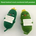 thumbnail image 2 of Handmade Green Smiling Stuffed Friendship Emotional Support Pickle Knit Cucum е! V5O3, 2 of 8