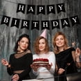 thumbnail image 2 of Banner de cumpleaños Hooqict, negro, feliz cumpleaños, para fiesta, 2 of 8
