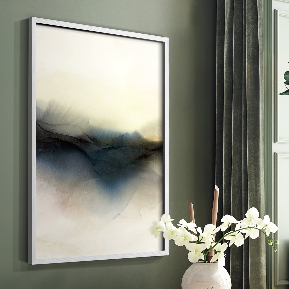Continuum I Framed Print in White Solid Wood Framed Print No Nail Hanging