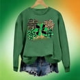 thumbnail image 7 of St. Patrick's Day Sweatshirt for Women LOVE Graphic Four Leaf Clover Print Crewneck Long Sleeve Ribbed Cuffs Festive Holiday Relaxed Fit Pullover, 7 of 7