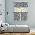 thumbnail image 5 of Grey Botanical Kitchen Curtains Sets for Windows 36 Inch Length, Pastoral Spring Floral Summer Art Rod Pocket Window Treatments Tier Curtains and Valances Set for Bedroom/Bathroom, 5 of 8