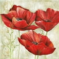 thumbnail image 2 of Field, Anna 15x15 Gold Ornate Wood Framed with Double Matting Museum Art Print Titled - THREE RED POPPIES I, 2 of 4