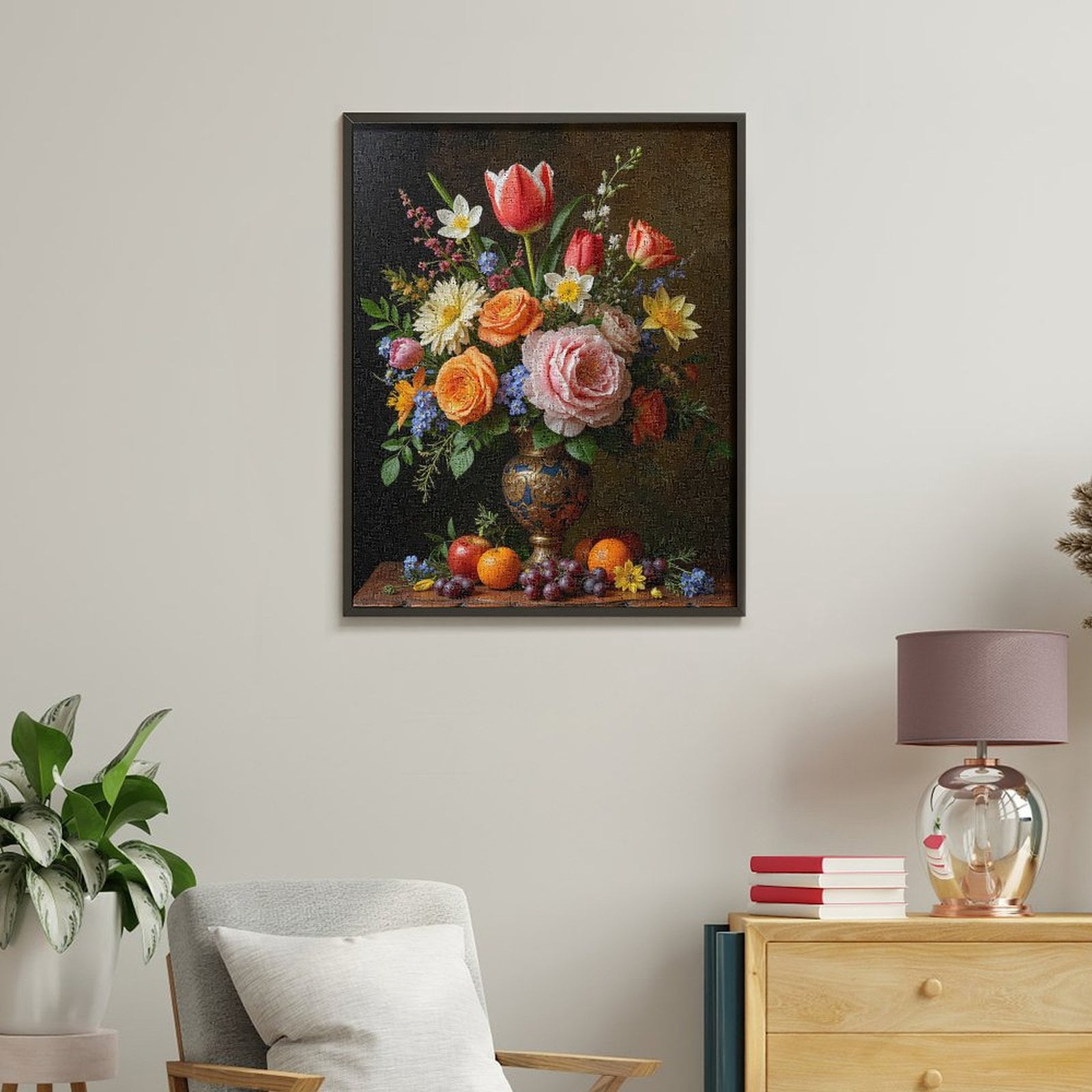 Paint By Numbers Kit for Adults Beginner - Floral Arrangement Still Life Art DIY Canvas Painting Kits for Adults, Frameless Paint By Number for Adults for Home Wall Decor 16x20 Inch