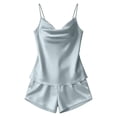 thumbnail image 5 of Xunmmm Womens Pajamas Set Satin Halter Tank Top and Short Thin Strap V Neck Two Piece Set Sleepwear Comfortable Loungewear Outfit, 5 of 7