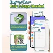 Mini Printer, Bluetooth Pocket Thermal Printer Inkless Portable Sticker Printer Compatible with iOS and Android, Wireless Photo Printer for Printing Label, Receipt, Journal, Notes, Memo, Photos