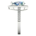 thumbnail image 3 of 2.36 ct Pear Cut Blue Moissanite with Simulated Diamond Halo Accents 14K White Gold Womens Engagement Ring, 3 of 6