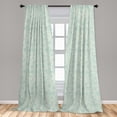 thumbnail image 5 of Ambesonne Blue and Green Curtains, Antique Flowers, Pair of 28"x84", Pale Green and Blue, 5 of 5