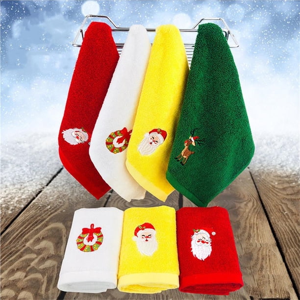 LOT DE 2 SERVIETTES DE TABLE EN LIN FEUILLES ROUGES NOËL - Rouge