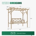 thumbnail image 5 of Clouddwell Natural Cedar Wood 3-Seat Pergola Swing Bench with Canopy & Stand Patio Hammock Swing Set with Metal Chains for Backyard, Garden, Porch, 5 of 11