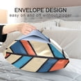 thumbnail image 4 of Yayeee Pillowcase Standard Size Set of 2 Satin Wrinkle Resistant Pillow Case, Blue Geometric, 4 of 8