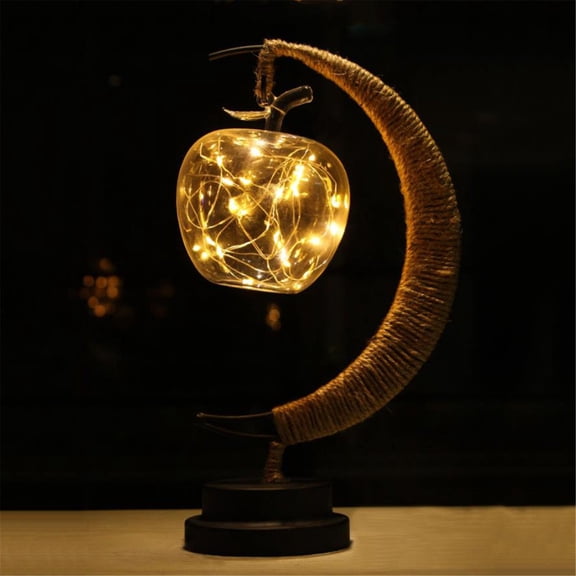 LED Rope Iron Night Light, Decorative Table Lamp with Stable Base and Battery Power, Creative LED Lamp for Bedroom, Living Room, Cafe, Party, Halloween, Christmas and Holiday Gift