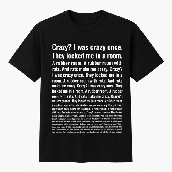 Crazy I Was Crazy Once Funny Meme T-Shirt Trending Viral Graphic Tee Unisex Cotton Novelty Shirt