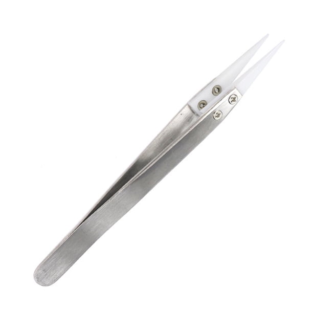 Pinzas de acero inoxidable Yotijar antiestática curva 4,92 pulgadas