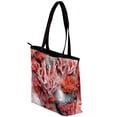 thumbnail image 3 of Coral Canvas Leather Mix Hand-Held Bag, Twill Sponge Jeanette Material, 30x10.5x39cm Dimensions, 3 of 5