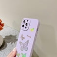 thumbnail image 3 of Compatible with iPhone 14 Pro Case Cute Plated Love Heart for Women Girls Gold Bling Butterfly Full Camera Lens Cover Protection Soft TPU Shockproof Bumper Phone Case for iPhone 14 Pro, Purple, 3 of 12