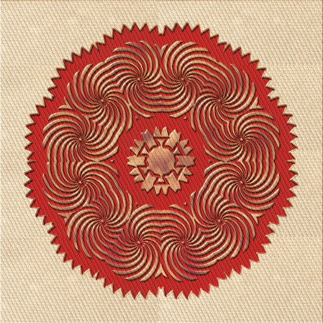 Ahgly Company Tapis d'Intérieur Lavable en Machine Carré Rouge Transitionnel, 7 Pieds Carré