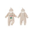 thumbnail image 2 of RUINIXCW Mama's Boy Outfit Newborn Baby Boy Hospital Coming Home Outfit Waffled Romper Infant Baby Girls Fall Winter Clothes Long Sleeve Jumpsuit Hat Set, 2 of 8