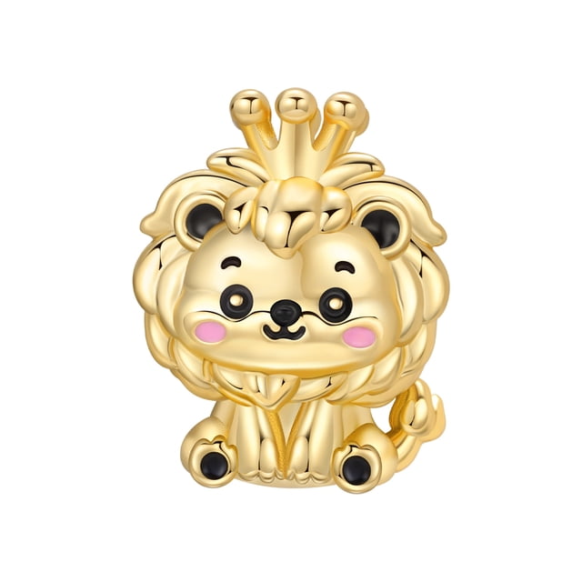 Cuenta Rey León Dije Bañado en Plata