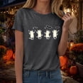 thumbnail image 6 of idosla Halloween T-Shirt for Women Cute Cat Graphic Print Tee Shirt Solid Color Vintage Short Sleeve Casual Loose Fall (Grey, XXL), 6 of 9