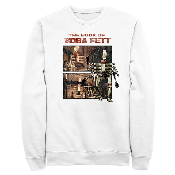 Men's Star Wars: The Book of Boba Fett COO Cook Droid Sweatshirt White 2X Large