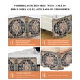 thumbnail image 6 of Black Boho Bed Skirt Oriental Medallion Retro Distressed Bohemian Bed Skirts Queen Size 18 Inch Drop, Wrap Around Dust Ruffle&nbsp;Bedskirt with Adjustable Elastic Belt for Queen Size Beds, 6 of 7