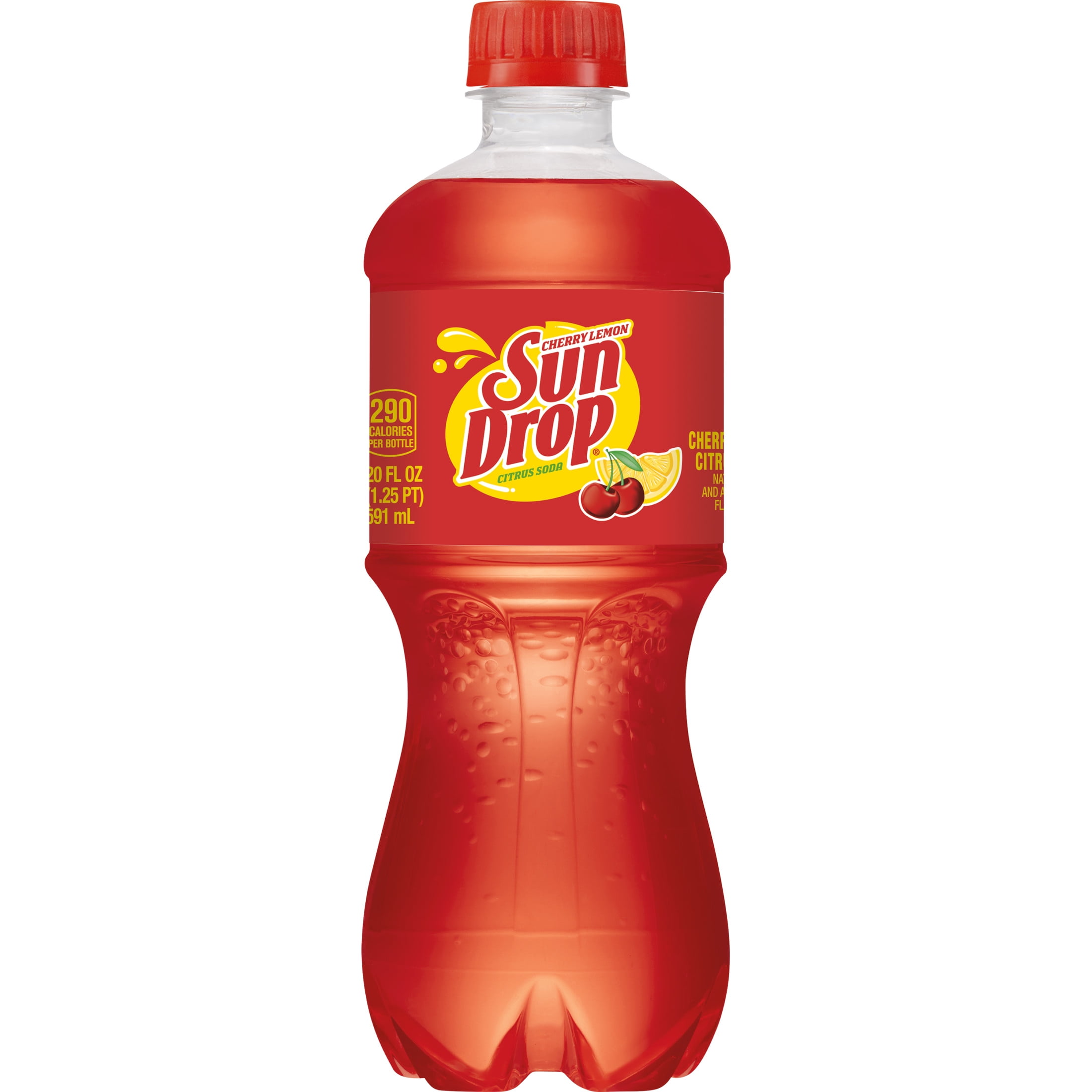 Sun Drop Cherry Lemon Citrus Soda Pop, 20 fl oz, Bottle
