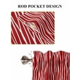 thumbnail image 6 of Red Striped Bathroom Window Curtain, Classic Minimalist Waves Lines Pattern Light Filtering Coffee Kitchen Curtains, Bedroom Living Room Curtains 2 Panel 84"x54", 6 of 6