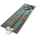 thumbnail image 2 of Daisy Flower 2'x6' Runner Rug, Vintage Horseshoes Farmhouse Wooden Grain Teal Washable Non-Slip Area Rugs for Hallway Kitchen Floor Bedroom Entryway, Long Laundry Carpet Decoration Indoor Mat, 2 of 9