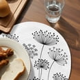 thumbnail image 3 of Black Dandelion Round 15 Inch Placemats Set of 8, Country Modern Minimalist Flower HeatResistant Non Slip Place Mats for Dining Table, Wipeable Braided Kitchen Table Mats for Housewarming, 3 of 9