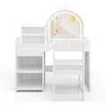 thumbnail image 1 of Bingirl Vanity with Lights 2 in 1 Princess Makeup Vanity Desk, 1 of 9