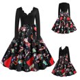 thumbnail image 3 of Vestido de fiesta de Navidad de manga larga con cuello en V para mujer Vestido vintage para mujer Fridja yut4865, 3 of 8