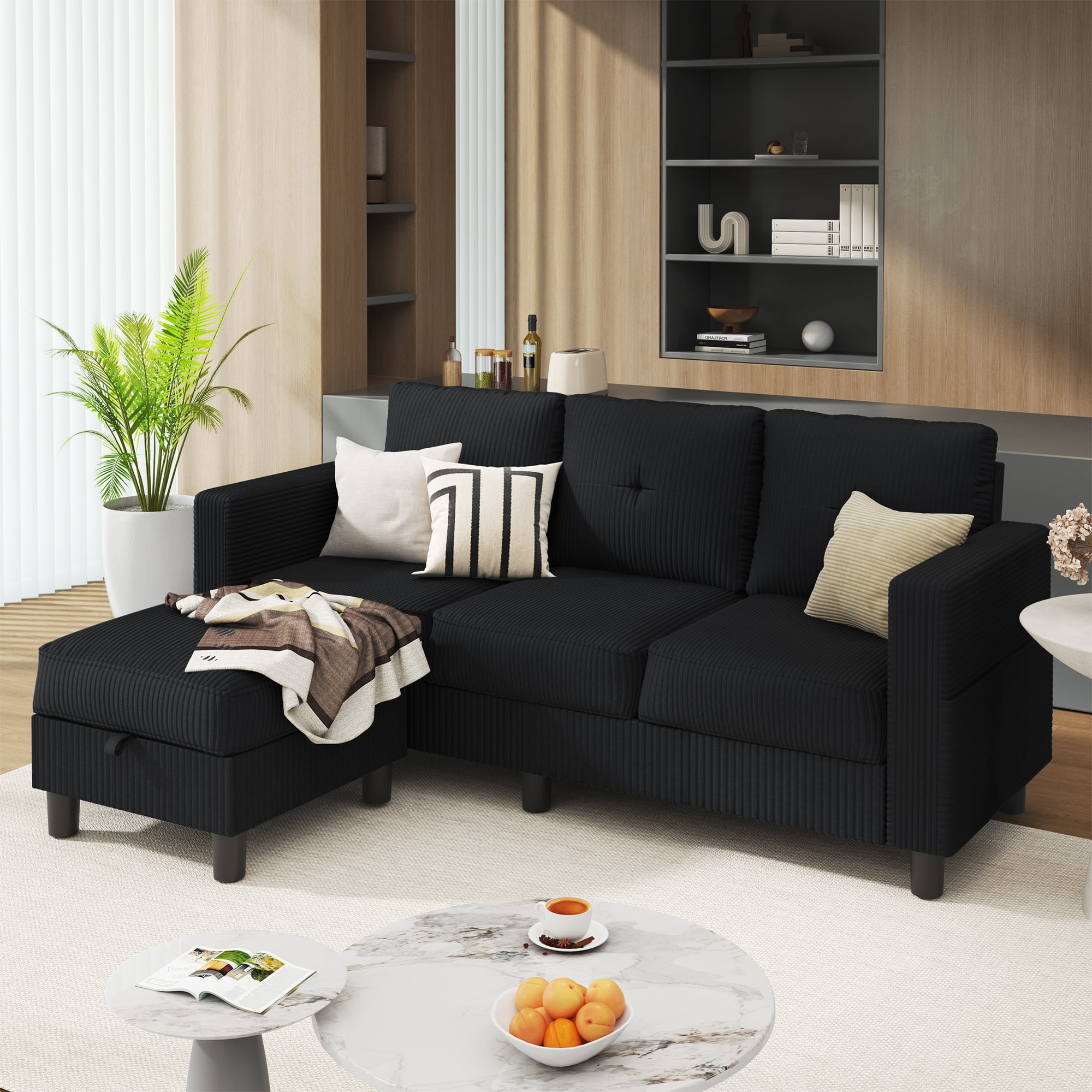 Best Choice Products Living Room Corner Linen Sectional Sofa w