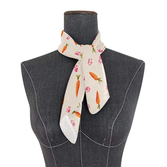 Square Scarf 24x24 Inch Carrot Paw Prints Pattern Silky Satin Sun Protection Neck Scarf for Women Multi-Purpose Head Wrap Bandana for Hair Bag Decoration