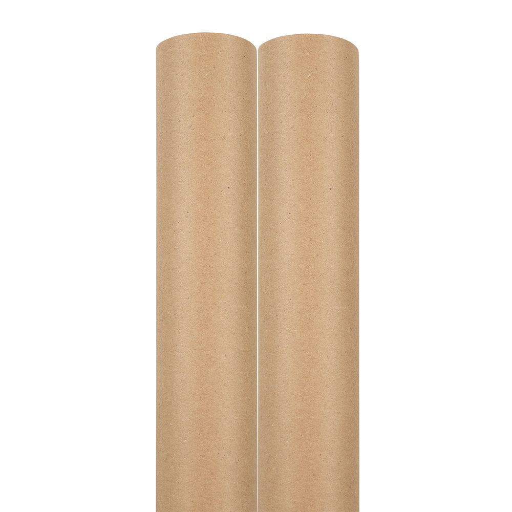 JAM Brown Paper Kraft Gift Wrap Papers, (2 Rolls) 37.5 sq ft.
