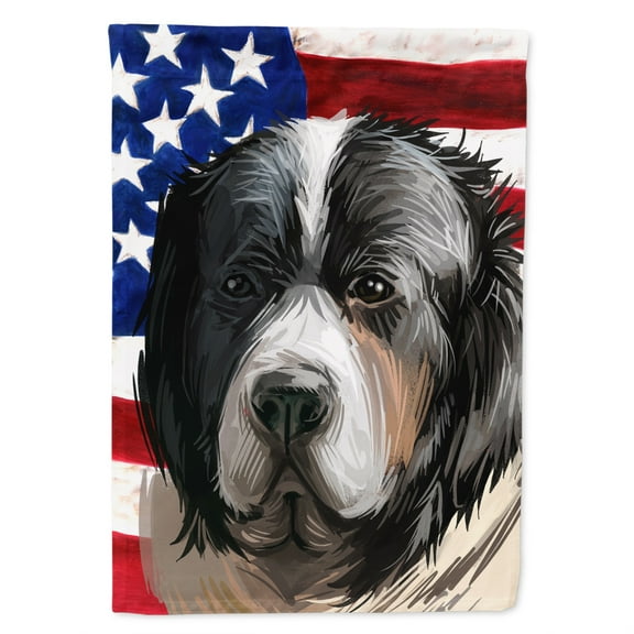 Carolines Treasures CK6669CHF Pyrenean Mastiff Dog American Canvas House Size outdoor-flags, Multicolor