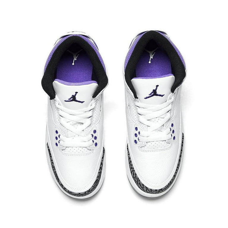 Jordan 3 Retro GS) Big Kids' Shoes White-Black-Dark Iris dm0967
