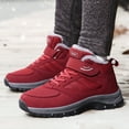 thumbnail image 3 of Rokment Women's Men's Winter Snow Hiking Boots Cold Weather Couples Unisex Plush Lined Warm Non Slip Work Walking Outdoor Sports Ankle Booties Red Size 6, 3 of 6