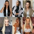 thumbnail image 5 of LISI GIRL 85cm Synthetic Long Straight Ponytail Hair Clip In Hair Extensions Blonde Brown Wrap Around Pony Hairpiece For Women, 5 of 10