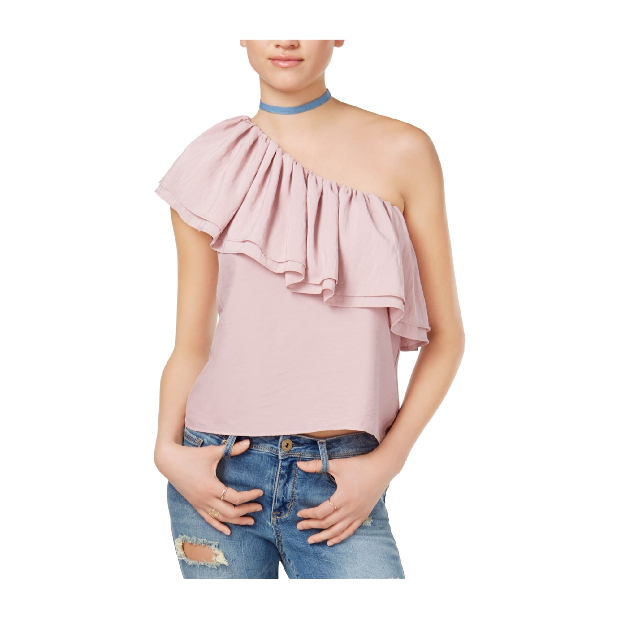 Endless Rose Womens Ruffle One Shoulder Blouse frenchrose S Walmart