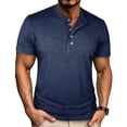 thumbnail image 2 of Fabrcox Henley T Shirts for Men Short Sleeve Fitted Men Top Big and Tall Basic Lightweight Spring Summer Outdoor Running T-Shirt for Men, 2 of 7