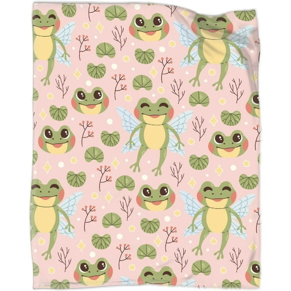 Frog Fairy Blanket Gifts for Frog Fairy Lover 40 x 50 Inch for Kid,Frog Fairy Fannel Fleece Throw Blanket Super Soft Throws Blanket for Bed Couch Sofa